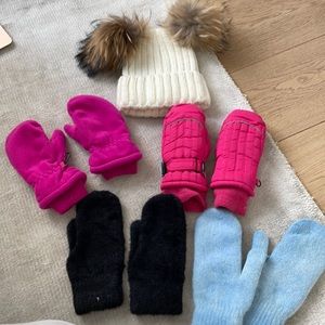 mixed brands miscellaneous winter mittens and winter knitted hat